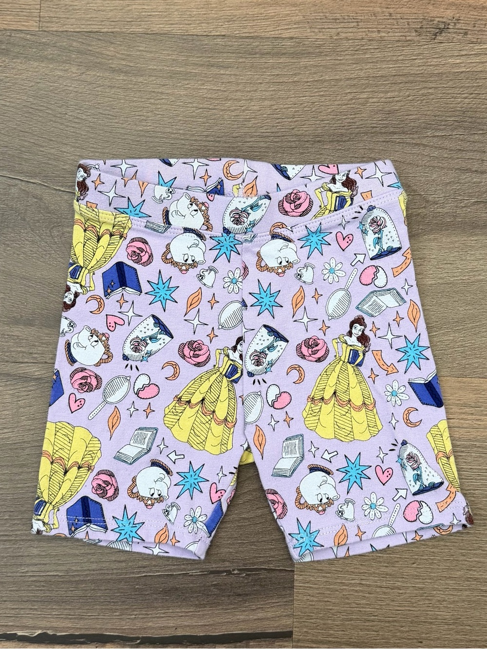 Spotted Zebra Disney Beauty and the Beast Toddler Bike Shorts Size 3T